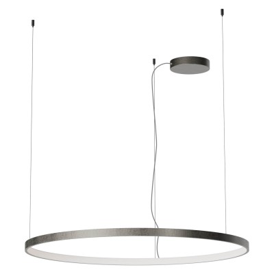 LEVERI HL R 75W TRIAC CCT Závěsné svítidlo, těleso hliník, povrch kouřový nikl, LED 75W, 5220lm-5411lm,  přepín. CCT teplá 2700K-neutr 4000K, stmív. TRIAC, Ra90, 230V, IP20, tř.1, d=1000mm, vč závěs lanka l=3000mm, lze zkr.