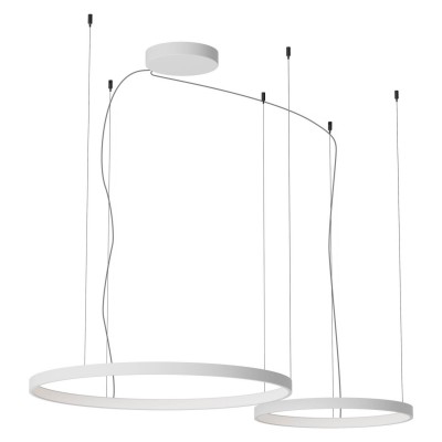 LEVERI HL R 98W DALI CCT Závěsné svítidlo, těleso hliník, povrch bílá, LED 98W, 5739lm-6103lm, přepín. CCT teplá 2700K-neutr 4000K, stmív. DALI, Ra90, 230V, IP20, tř.1, d=500+750mm, vč závěs lanka l=3000mm, lze zkr.