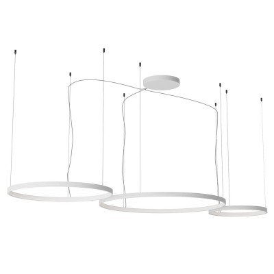 LEVERI HL R 176W DALI CCT Závěsné svítidlo, hliník, bílá, LED 176W, 10404lm-10925lm, přepín. CCT teplá 2700K-neutr 4000K, stmív. DALI, Ra90, 230V, IP20, tř.1, d=500+750+1000mm, vč závěs lanka l=3000mm