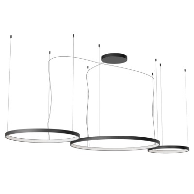 LEVERI HL R 176W TRIAC/DALI CCT Závěsné svítidlo, hliník, bílá/černá/stříbrno-kávová/kouřový nikl, LED 176W, 10404lm-10925lm, přepín. CCT teplá 2700K-neutr 4000K, stmív. DALI/TRIAC dle typu, Ra90, 230V, IP20, tř.1, d=500+750+1000mm, vč závěs lanka l=3000mm