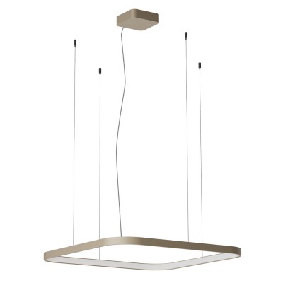 LEVERI HL SQ 40W TRIAC CCT Závěsné svítidlo, těleso hliník, povrch stříbrno-kávová, LED 40W, 2421lm-2507lm, přepín. CCT teplá 2700K-neutr 4000K, stmív. TRIAC, Ra90, 230V, IP20, tř.1, 500x500mm, vč závěs lanka l=2500mm, lze zkr.