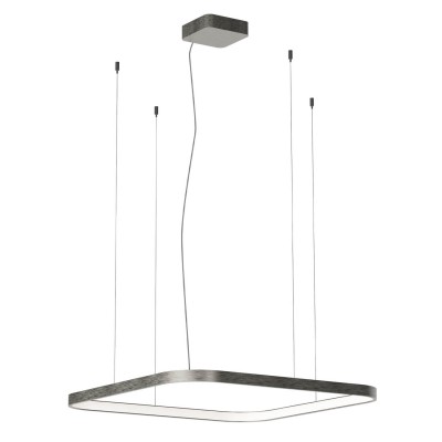 LEVERI HL SQ 58W TRIAC CCT Závěsné svítidlo, těleso hliník, povrch kouřový nikl, LED 58W, 3491lm-3685lm, přepín. CCT teplá 2700K-neutr 4000K, stmív. TRIAC, Ra90, 230V, IP20, tř.1, 750x750mm, vč závěs lanka l=2500mm, lze zkr.