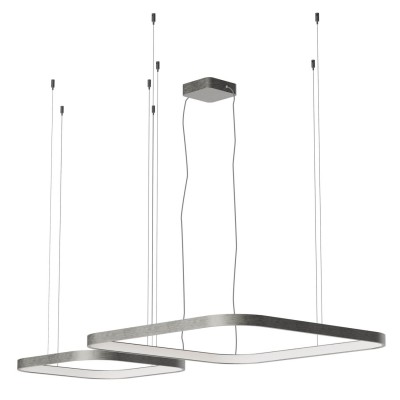 LEVERI HL SQ 98W TRIAC CCT Závěsné svítidlo, hliník, kouřový nikl, LED 96W, 5686lm-5932lm, přepín. CCT teplá 2700K-neutr 4000K, stmív. TRIAC, Ra90, 230V, IP20, tř.1, 500x500mm+750x750mm, vč závěs lanka l=3000mm, lze zkr.