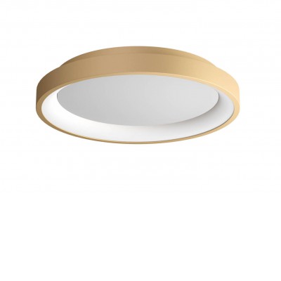 VENOSA 30W, STEP, CCT Stropní přisazené svítidlo, těleso hliník, povrch zlatá, LED 30W, 1762lm-1780lm, přepín. CCT teplá 3000K-neutr 4000K, stmív. STEP, Ra90, 230V, IP20, tř.2, rozměry d=380mm.