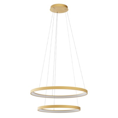 VENOSA HL 110W, STEP, CCT Závěsné svítidlo, těleso hliník, povrch zlatá, LED 110W, 6636lm-6654lm, přepín. CCT teplá 3000K-neutr 4000K, stmív. STEP, Ra90, 230V, IP20, tř.2, rozměry 580+780mm, vč. závěs lanka l=1500mm, lze zkr.