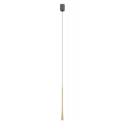 SLIM HL 6,2W Závěsné bodové svítidlo, základna hliník, povrch zlatá mat, LED 6,2W, teplá 3000K, 495lm, 230V, IP20, d=32mm, h=400mm, vč. závěs. kabelu l=1500mm, lze zkrátit.