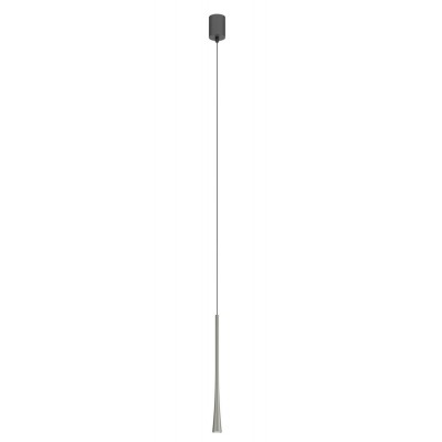 SLIM HL 6,2W Závěsné bodové svítidlo, základna hliník, povrch kouřový nikl, LED 6,2W, teplá 2700K, 481lm, 230V, IP20, d=32mm, h=400mm, vč. závěs. kabelu l=1500mm, lze zkrátit.
