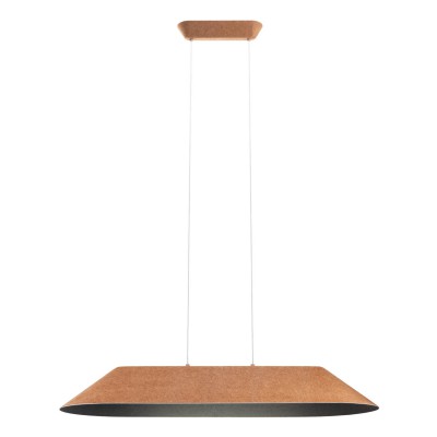 ALBADA HL O 23,5W Závěsné svítidlo, lustr, základna kov, stínítko textil vnější kávová/zelená, šedá, vnitřní šedá/černá/oranžová, LED 23,5W, teplá 2700K/3000K, 230V, IP20, tř.2, rozměry 1090x400mm, h=152mm, vč. lank závěsu l=2012mm, lze zkrátit