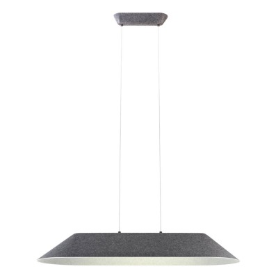 ALBADA HL O 23,5W Závěsné svítidlo, lustr, základna kov, stínítko textil vnější tm. šedá, vnitřní šedá, LED 23,5W, 1850lm, teplá 3000K, Ra90, 230V, IP20, tř.2, 1090x400mm, h=152mm, vč. lank závěsu l=2012mm, lze zkr