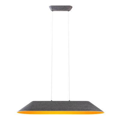 ALBADA HL O 23,5W Závěsné svítidlo, lustr, základna kov, stínítko textil vnější tm. šedá, vnitřní oranžová, LED 23,5W, 1686lm, teplá 2700K, Ra90, 230V, IP20, tř.2, 1090x400mm, h=152mm, vč. lank závěsu l=2012mm, lze zkr