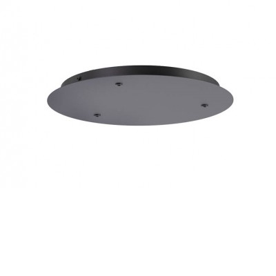 CAPSETA R3 Stropní krytka pro 3 kabely, pro napájení svítidel, těleso kov, povrch černá, 230V, tř.1, rozměry vnější d=350mm, vnitřní d=250mm, h=25mm, průměr otvoru pro kabel je 7mm