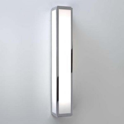 MASHIKO 600LED Stropní, přisazené svítidlo, základna kov, povrch chrom lesk, difuzor sklo opál mat, LED 10,8W, teplá 3000K, 230V, do koupelny IP44, rozměry l=600mm 80x80mm