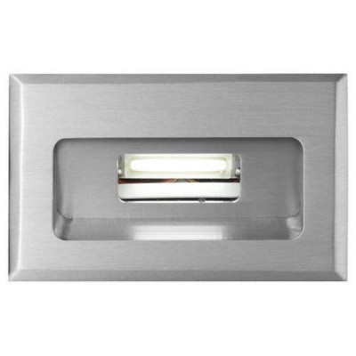 EYE VÝPRODEJ Vestavné svítidlo, těleso hliník, rámeček broušený hliník, LED 3W, teplá 2900K, 350mA, IP54, 80x50x31mm, BEZ montážního boxu, svítí dolů