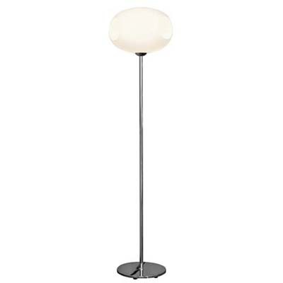 BRIELA F Stojanové svítidlo, základna chrom, stínítko matné sklo s průhledy, 1x60W, E27, 230V, IP20, rozměry d=350mm, h=1500mm, s vypínačem