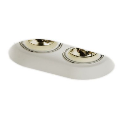 OPTOSPOT 2x50W G53 VÝPRODEJ Stropní, vestavné, bodové, bezrámečkové, komínkové svítidlo, výklopné +-22°, těleso sádra, povrch bílá, pro žárovku 2x50W, G53, AR111, 12V, IP20, 406x250mm, h=150mm