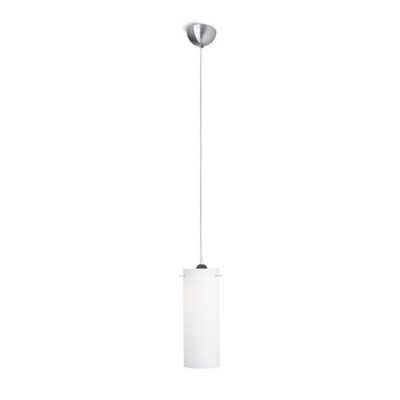 DISA závěsná 1X15W E27 Závěsné svítidlo válec, základna kov, povrch chrom mat, difuzor sklo opál, pro žárovku 1x15W, E27, 230V, IP20, d=120mm, h=325mm, závěs l=1300mm lze zkrátit