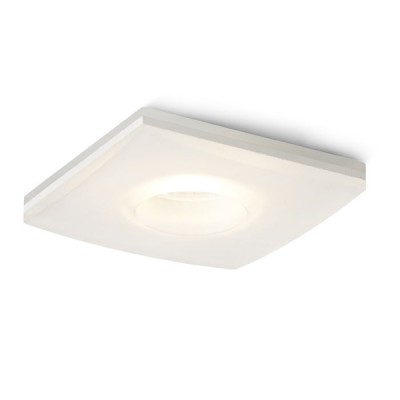 ZENZE čtvercová Stropní, vestavné, bodové svítidlo čtvercové, difuzor sklo opál mat, LED 5W COB, teplá 3000K, 450lm, Ra70, vč trafa 230V/350mA (na kabelu), IP20, 90x90mm, h=120mm