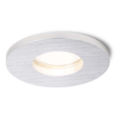COPENE R 1x50W GU10 /IP20 Stropní vestavné bodové svítidlo, těleso hliník, povrch broušený hliník, krycí sklo čiré+mat, pro žár 1x50W, GU10 ES50, 230V, zvýš krytí IP65/IP20, tř.1, d=83mm, h=100mm