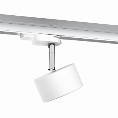 OBRENA Bodové svítidlo, těleso hliník, povrch, chrom/bílá, pro LED 1x7W, GX53, 230V, IP20, tř.1, d=90mm, h=124mm, vč adaptéru do 3F lišty kompatibilní NORDIC ALUMINIUM, EUTRAC