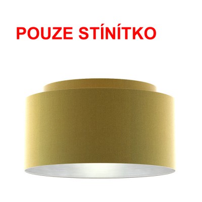 DVOJO 40/30 Stínítko, materiál textil povrch vnější olivová/vnitřní stříbrná fólie, pro žárovku max 23W, d=400mm, h=300mm