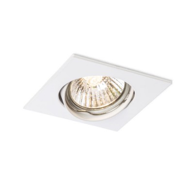TERPO SQ 1x50W GU10 Stropní, podhledové, bodové, svítidlo, výklopné +-30°, těleso hliník, povrch bílá mat, pro žárovku 1x50W, GU10 ES50, 230V, IP20, tř.1, 83x83mm