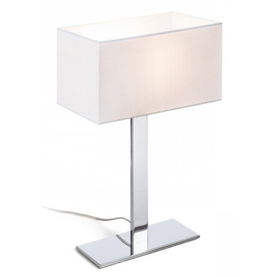 NUMIN2 TABLE LAMP 1x42W E27 Stolní lampa, základna kov, povrch chrom lesk, stínítko textil bílá, pro žárovku 1x42W, E27, 230V, IP20, tř.2. rozměry 160x320x500mm
