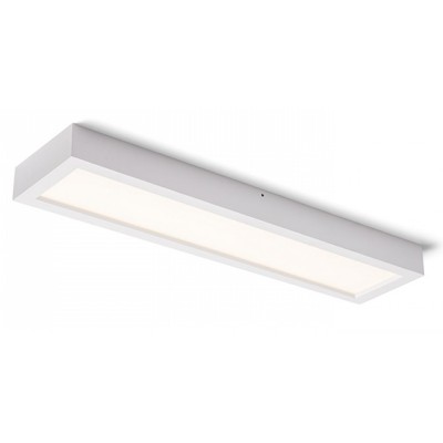 NEBRENA Stropní přisazené svítidlo, základna hliník, povrch lak bílá mat, difuzor plast opál, LED 1x22W, teplá 3000K, 1370lm, Ra80, 230V, IP20, tř.1. rozměry 600x150x48mm