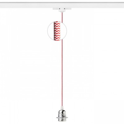 MINTUNAREA PENDANT 1x28W E27 Závěsné svítidlo, základna kov lak bílá, těleso kov chrom lesk, pro žárovku 1x28W E27, 230V, IP20, tř.1. rozměry d=60mm h=80mm, vč závěsného kabelu s textilním úpletem červenobílá l=1500mm, l