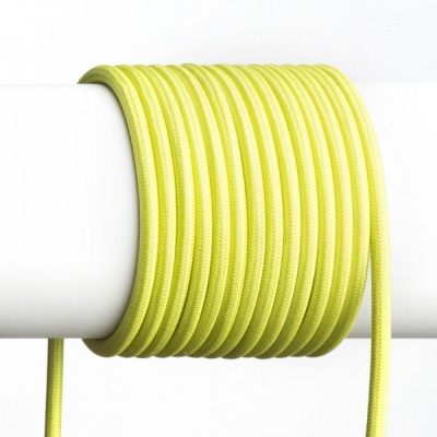 KABEL TŘIŽÍLOVÝ FLEXI 3x7,5mm Třižílový kabel s textilním úpletem, barva žlutá, 3x0,75mm, rozměry d=6,6mm, lze dodat v celku max l=25m, cena/1m