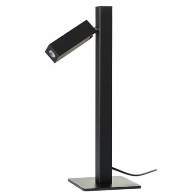 GRUMER TABLE LAMP Stolní lampa, nastavitelný směr svícení, těleso kov, povrch lak černá mat, krycí sklo čiré, LED 1x3W, teplá 3000K, 110lm, Ra80, 230V, IP20, tř.2. rozměry 140x140x416mm