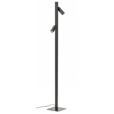 GRUMER STAND LAMP Stojací lampa, nastavitelný směr svícení, těleso kov, povrch lak černá mat, krycí sklo čiré, LED 2x3W, teplá 3000K, 220lm, Ra80, 230V, IP20, tř.2. rozměry 220x220x1560mm