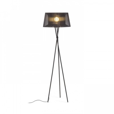 LOGA E27 1x28W stojací Stojací lampa, trojnožka, základna kov, povrch černá, stínítko textil černá, pro žárovku 1x28W, E27, A60, 230V, IP20, tř.2, rozměry d=550mm, h=1785mm, vč vypínače na kabelu