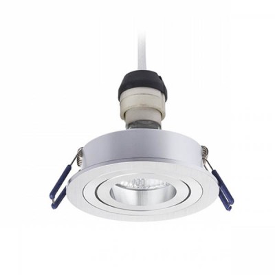 COLINA GU10 1x50W KRUH Vestavné, stropní, bodové svítidlo, výklopné +-30°, těleso hliník, povrch broušený, pro žárovku 1x50W, GU10, ES50, 230V, IP20, tř.1, rozměry d=92mm, h=90mm
