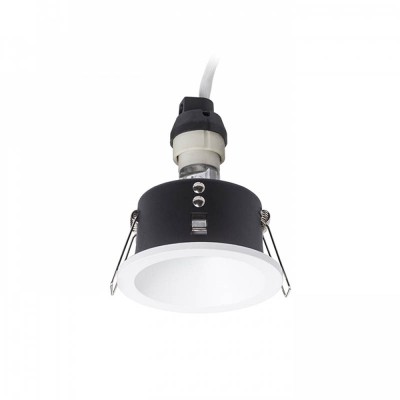 DORENTA Vestavné, stropní, bodové, komínkové svítidlo, těleso hliník, povrch bílá/černá, pro žárovku 1x35W, GU10, ES50, 230V, do koupelny IP65, tř.1, rozměry d=85mm, h=150mm