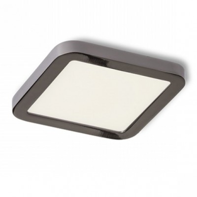 GREHAM IN SQUARE Stropní, podhledové svítidlo čtvercové, základna kov, rámeček chrom černá, difuzor plast opál, LED 1x6W, teplá 3000K, 540lm, Ra80, 230V, IP20, tř.2. rozměry 90x90x9mm