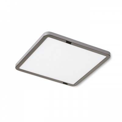 GREHAM IN SQUARE Stropní vestavné svítidlo čtvercové, základna kov, rámeček chrom černá, difuzor plast opál, LED 1x18W, teplá 3000K, 1620lm, Ra80, 230V, IP20, tř.2. rozměry 175x175x9mm