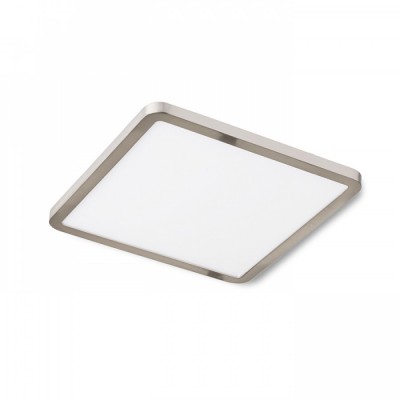 GREHAM IN SQUARE Stropní vestavné svítidlo čtvercové, základna kov, rámeček nikl mat, difuzor plast opál, LED 1x18W, teplá 3000K, 1620lm, Ra80, 230V, IP20, tř.2. rozměry 175x175x9mm