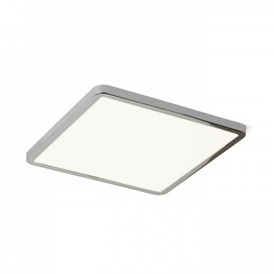 GREHAM IN SQUARE Stropní vestavné svítidlo čtvercové, základna kov, rámeček chrom černá, difuzor plast opál, LED 1x22W, teplá 3000K, 2160lm, Ra80, 230V, IP20, tř.2. rozměry 225x225x9mm