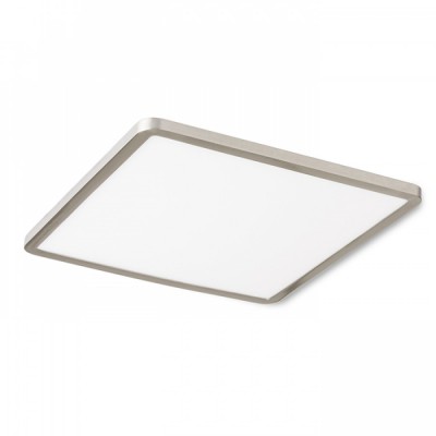 GREHAM IN SQUARE Stropní vestavné svítidlo čtvercové, základna kov, rámeček nikl mat, difuzor plast opál, LED 1x22W, teplá 3000K, 2160lm, Ra80, 230V, IP20, tř.2. rozměry 225x225x9mm