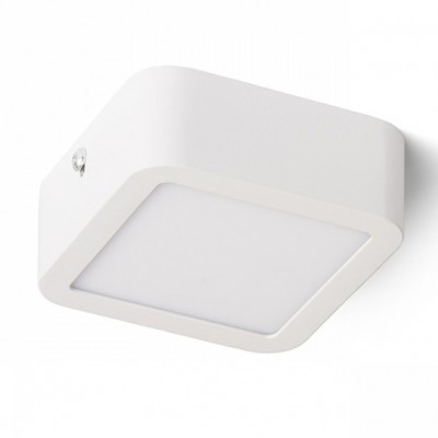 GREHAM SQUARE Stropní přisazené svítidlo čtvercové, základna kov, rámeček bílá, difuzor plast opál, LED 1x6W, teplá 3000K, 540lm, Ra80, 230V, IP20, tř.2. rozměry 92x92x34mm