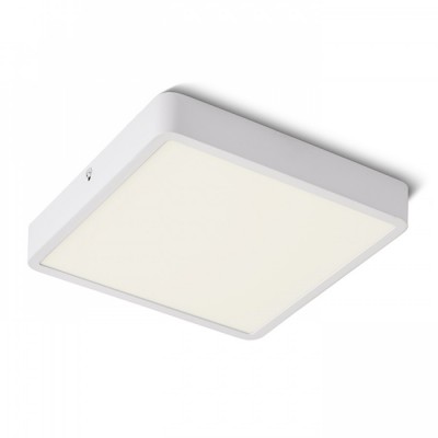 GREHAM SQUARE Stropní přisazené svítidlo čtvercové, základna kov, rámeček bílá, difuzor plast opál, LED 1x22W, teplá 3000K, 2160lm, Ra80, 230V, IP20, tř.2. rozměry 228x228x34mm