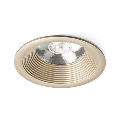 TANTIKA LED 10W Vestavné stropní bodové svítidlo, materiál kov, povrch perleťová zlatá, LED 10W, 900lm, teplá 3000K, 230V, IP20, tř.1, rozměry d=85mm, h=82mm