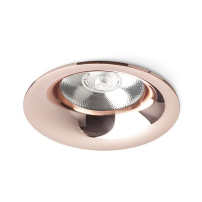 TANTIKA LED 10W Vestavné stropní bodové svítidlo, materiál kov, povrch měď, LED 10W, 900lm, teplá 3000K, 230V, IP20, tř.1, rozměry d=85mm, h=82mm