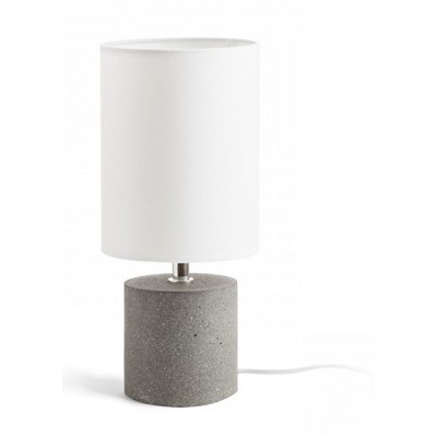 ARNEBURG II Stolní lampa, těleso cement, stínítko textil bílá, pro žárovku 1x28W, E27, 230V, IP20. rozměry d=150mm, h=335mm.