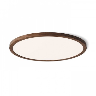 GREHAM IN Stropní, podhledové svítidlo, základna kov, rámeček  dřevo ořech tmavý, difuzor plast opál, LED 1x22W, teplá 3000K, 2160lm, Ra80, 230V, IP20, tř.2. rozměry d=225mm h=9mm