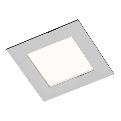 DORMA vestavné Q ČERNÝ CHROM 84x84mm Stropní vestavné svítidlo, těleso hliník, povrch černý chrom, difuzor plast opál mat, LED 3W, teplá 3000K, 300m/cca 15W žár, 230V, trafo na kabelu, IP20, tř.1, 85x85mm, h=40mm