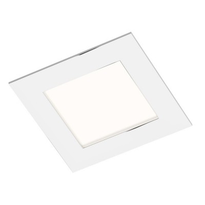 DORMA vestavné Q CHROM LESK 84x84mm Stropní vestavné svítidlo, těleso hliník, povrch chrom lesk, difuzor plast opál mat, LED 3W, teplá 3000K, 300m/cca 15W žár, 230V, trafo na kabelu, IP20, tř.1, 85x85mm, h=40mm