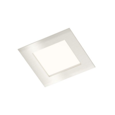 DORMA vestavné Q NIKL MAT 84x84mm Stropní vestavné svítidlo, těleso hliník, povrch nikl mat, difuzor plast opál mat, LED 3W, teplá 3000K, 300m/cca 15W žár, 230V, trafo na kabelu, IP20, tř.1, 85x85mm, h=40mm