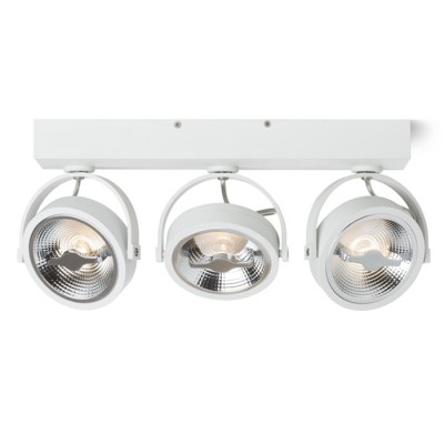 CALLU LED 3X12W Stropní, bodové, svítidlo, nastavitelný směr svícení, těleso hliník, povrch bílá, nebo černá, LED 3x12W, teplá 3000K, vyzař. úhel 24°, 3x600lm, 230V, IP20, rozměry 82x40x380mm