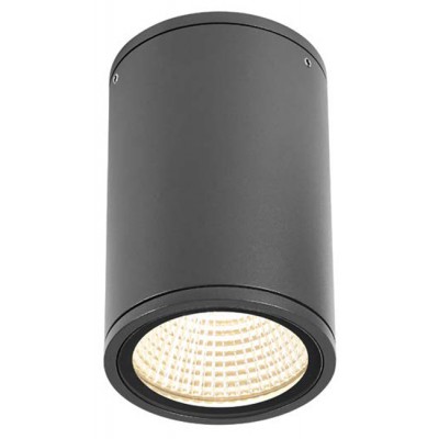 ROSEUS 12,5W, IP54 Stropní venkovní přisazené bodové svítidlo, těleso hliník, povrch černá antracit, krycí plast čirý, LED 12,5W, teplá 3000K, 846lm, Ra80, 230V, IP65, tř.1, rozměry d=90mm, h=137mm.